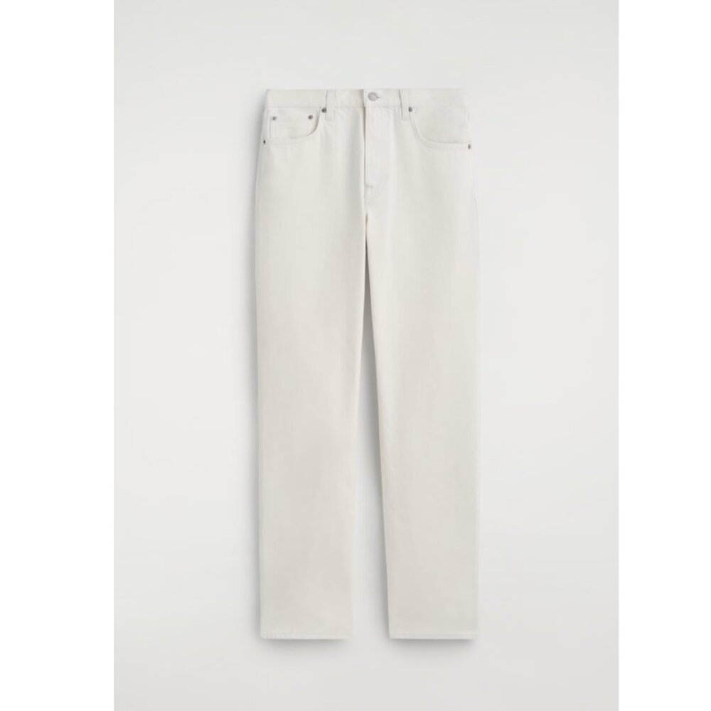 COS White Straight Leg Jeans,  Size 32 (100% Cotton)